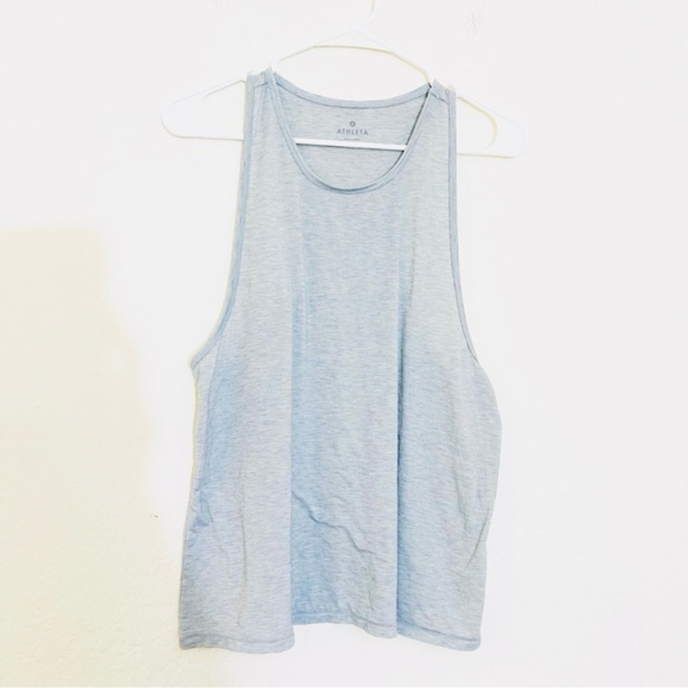 Athleta Uptempo Elevate Tank Top Heathered Light Gray Women Size Medium